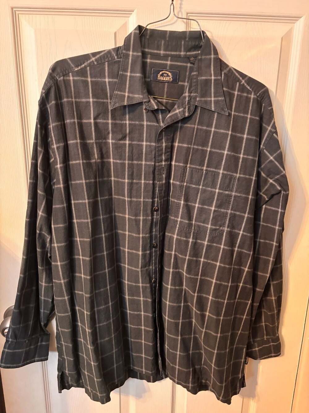 Vintage BD Baggies 100% Cotton Plaid Button Up Shirt